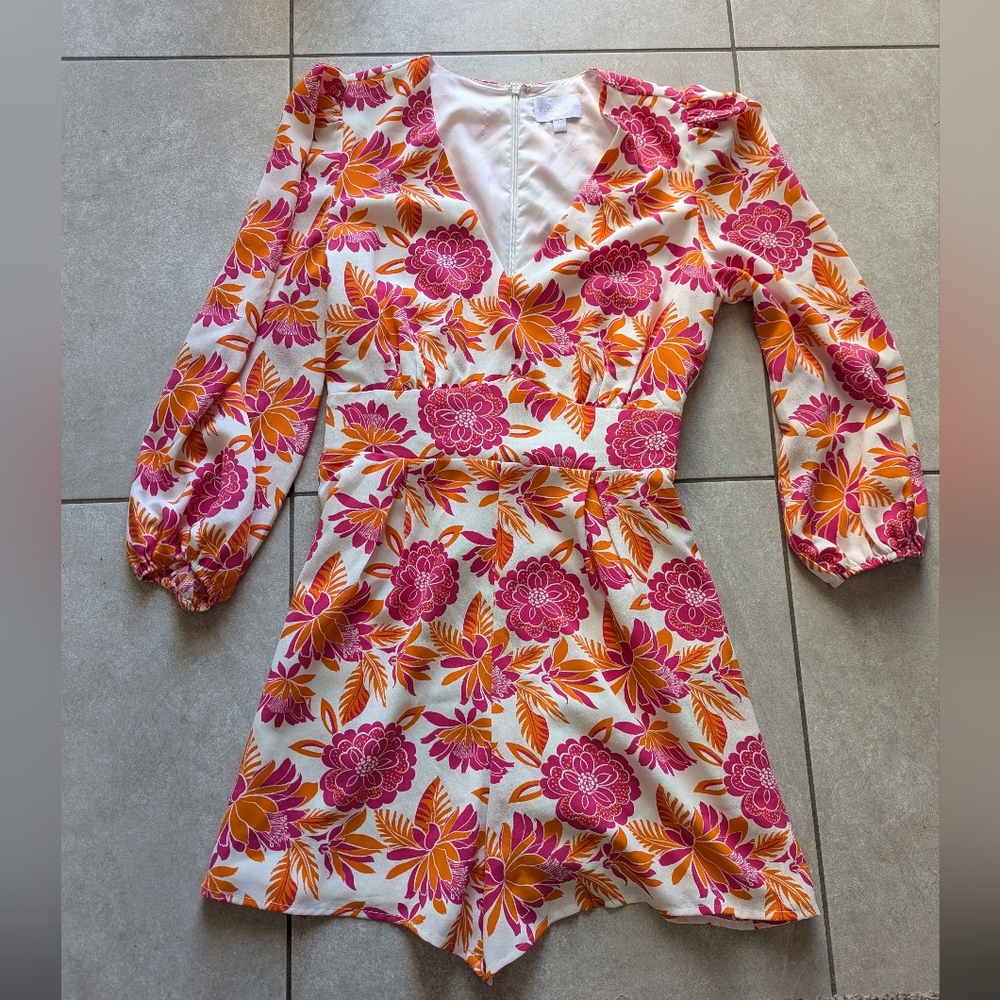 Floral Pink and Orange Dress